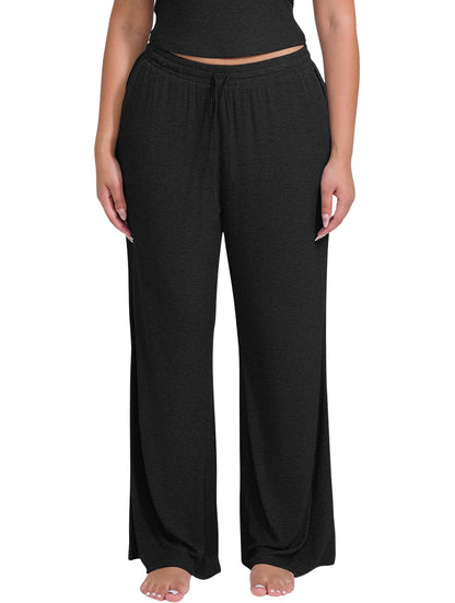 Wide Leg Ribbed Lounge Pants