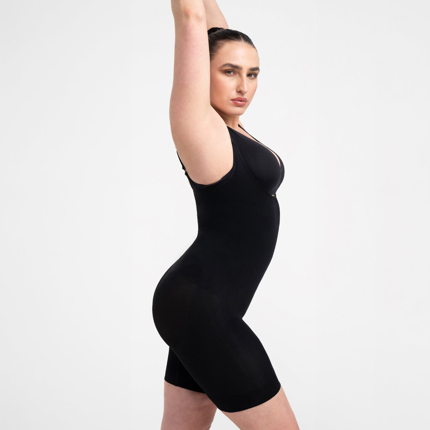 Bodysuit sculpting shapewear with open bust