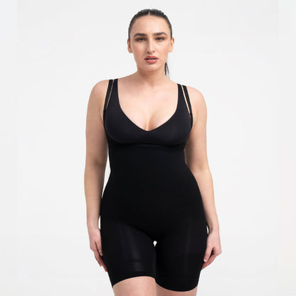 Bodysuit sculpting shapewear with open bust