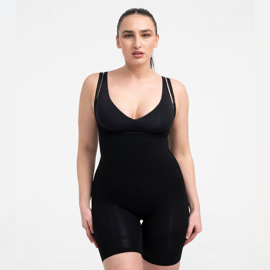 Bodysuit sculpting shapewear with open bust