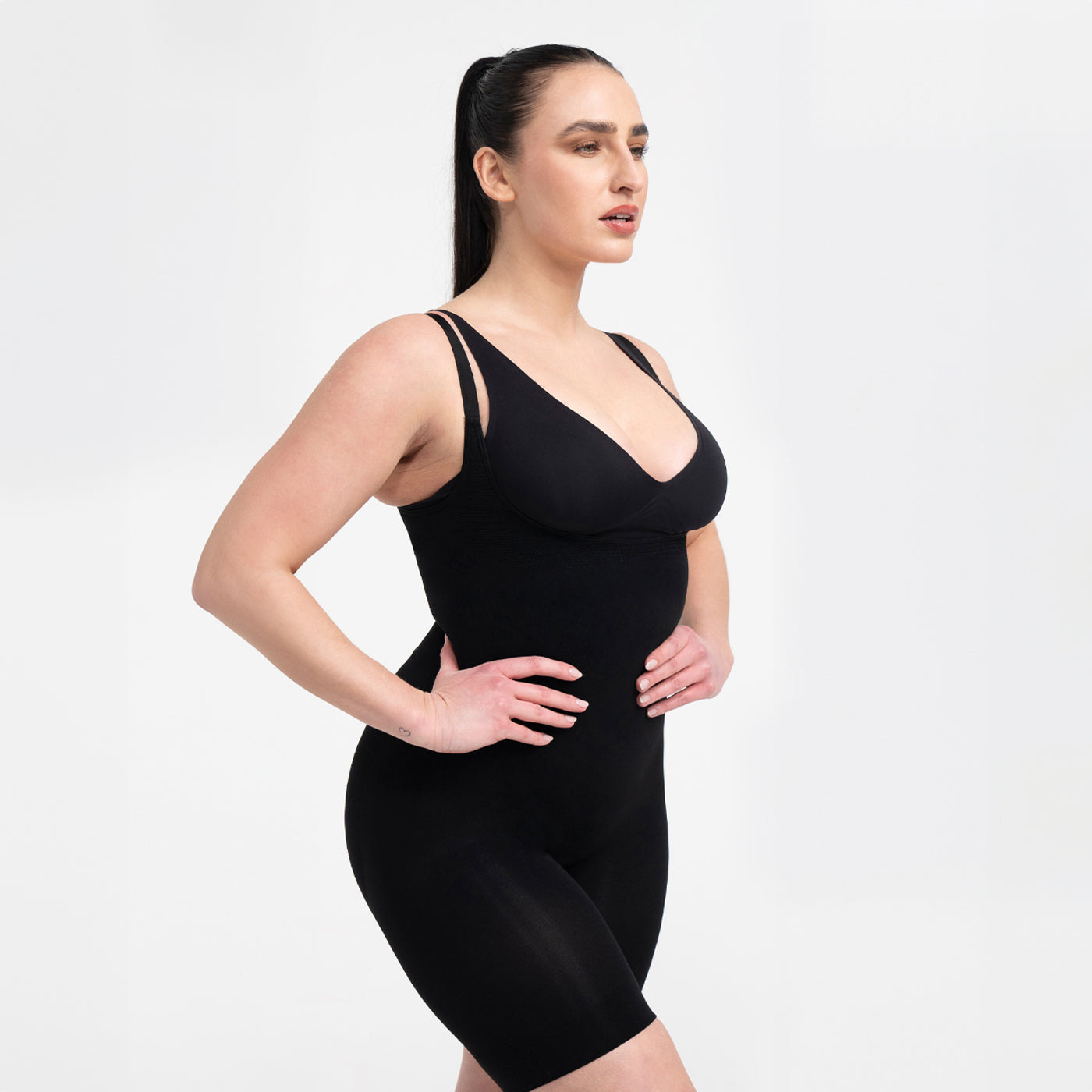 Bodysuit sculpting shapewear with open bust