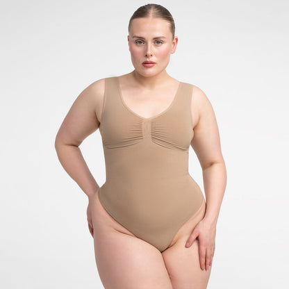Tank bodysuit sculpting shapewear with briefs