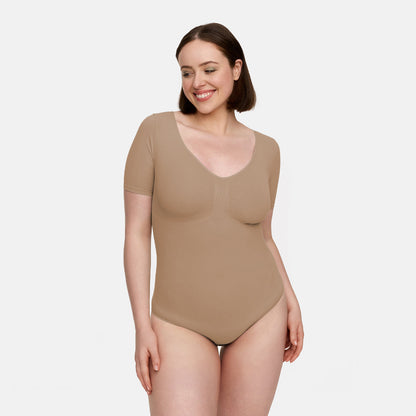 T-shirt bodysuit sculpting shapewear with briefs