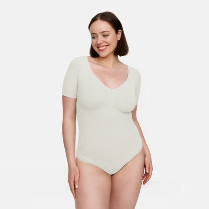 T-shirt bodysuit sculpting shapewear with briefs