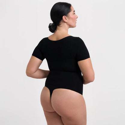 T-shirt bodysuit sculpting shapewear with string
