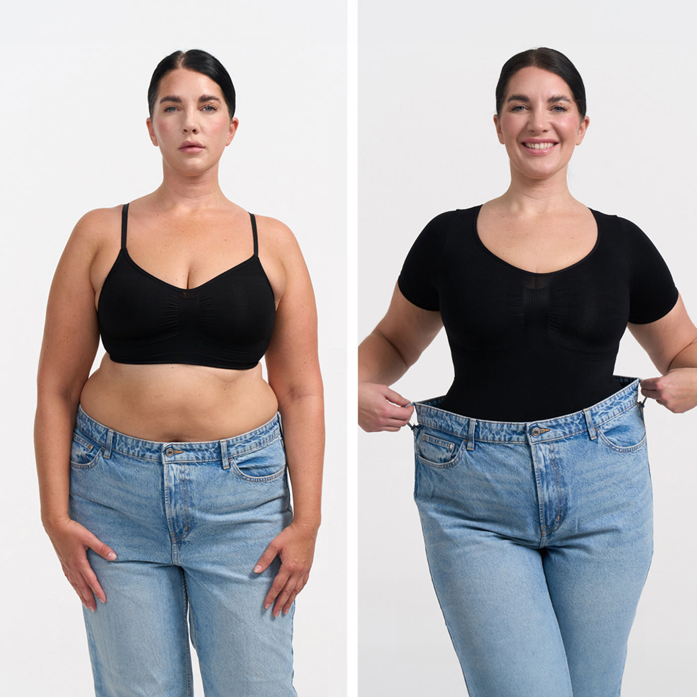 T-shirt bodysuit sculpting shapewear with string