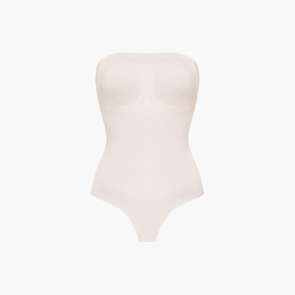 Strapless bodysuit sculpting shapewear with thong