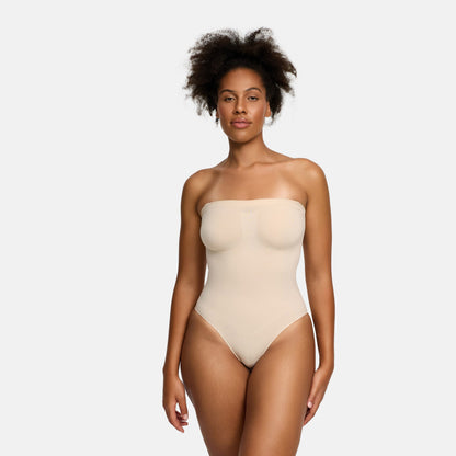 Strapless bodysuit sculpting shapewear with briefs