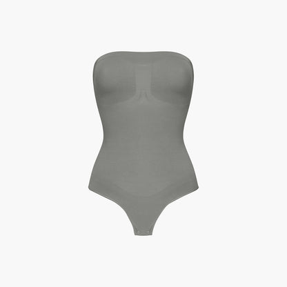 Strapless bodysuit sculpting shapewear with thong