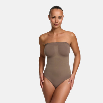 Strapless bodysuit sculpting shapewear with briefs