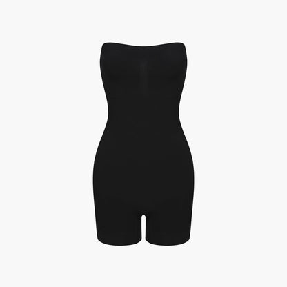 Strapless bodysuit sculpting shapewear with shorts