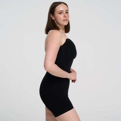 Strapless bodysuit sculpting shapewear with shorts