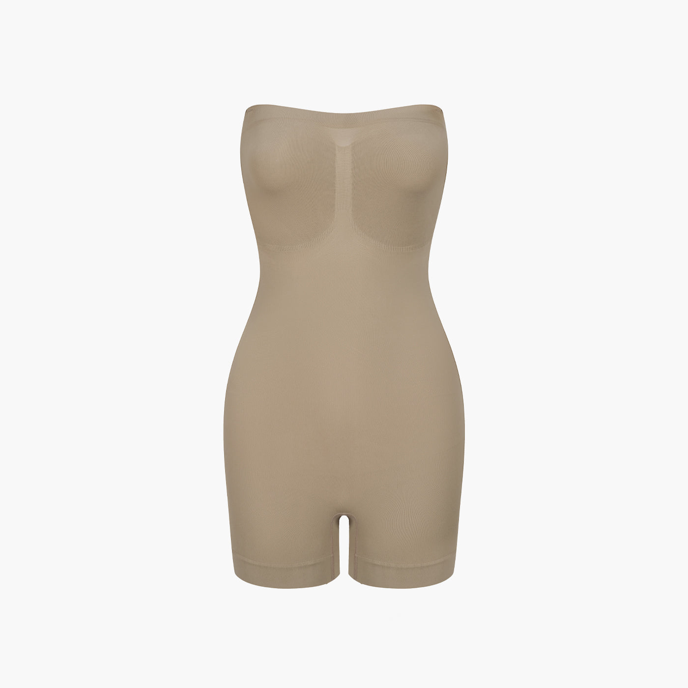Strapless bodysuit sculpting shapewear with shorts