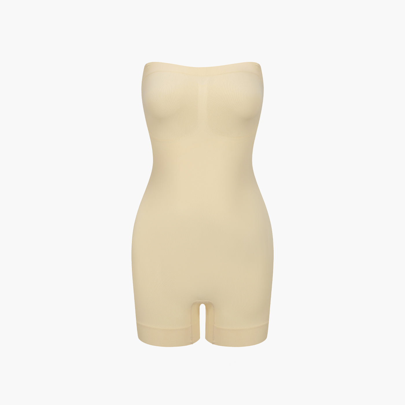 Strapless bodysuit sculpting shapewear with shorts