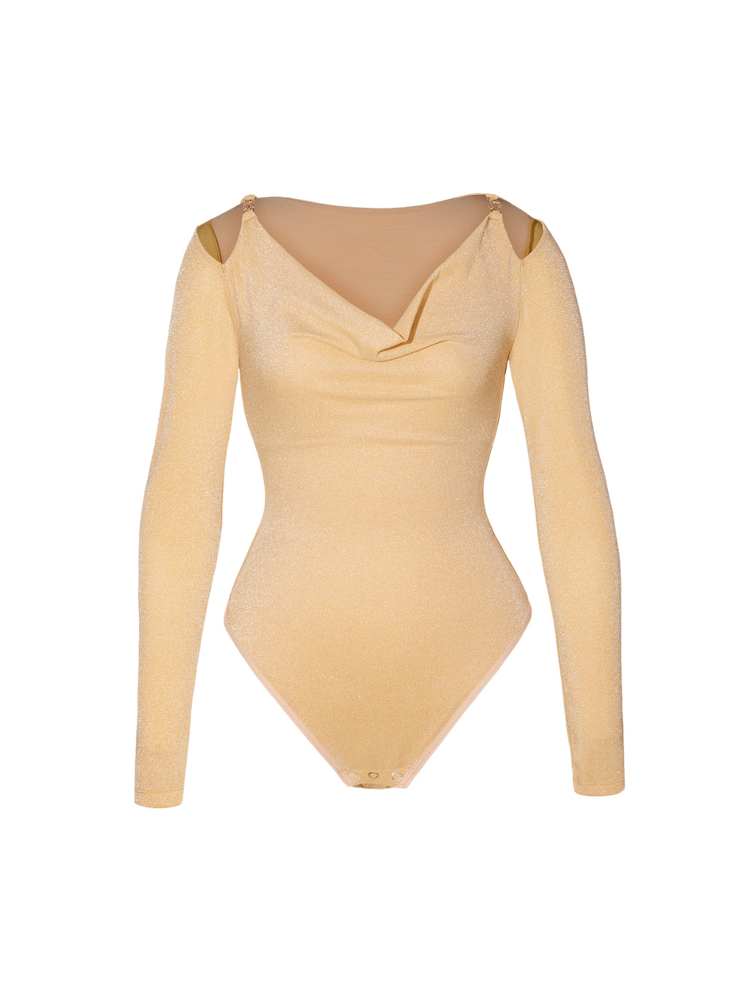 Glitter Long Sleeve Thong Bodysuit