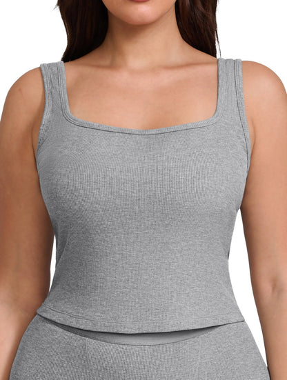 Square Neck Ribbed Tank
