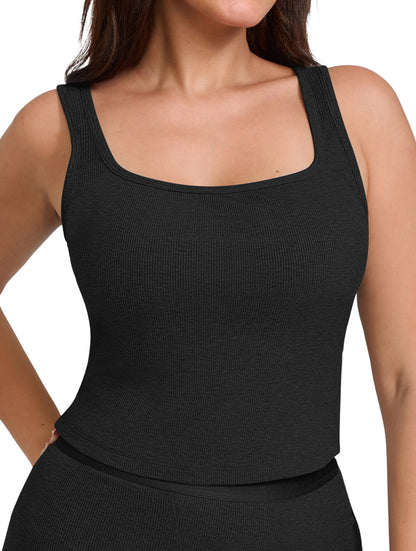 Square Neck Ribbed Tank