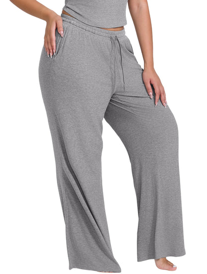 Wide Leg Ribbed Lounge Pants
