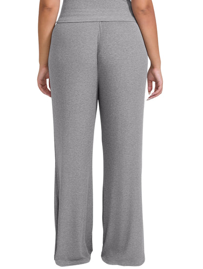 Wide Leg Ribbed Lounge Pants
