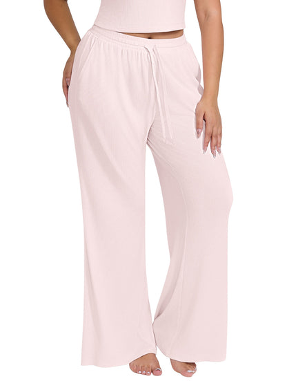 Wide Leg Ribbed Lounge Pants
