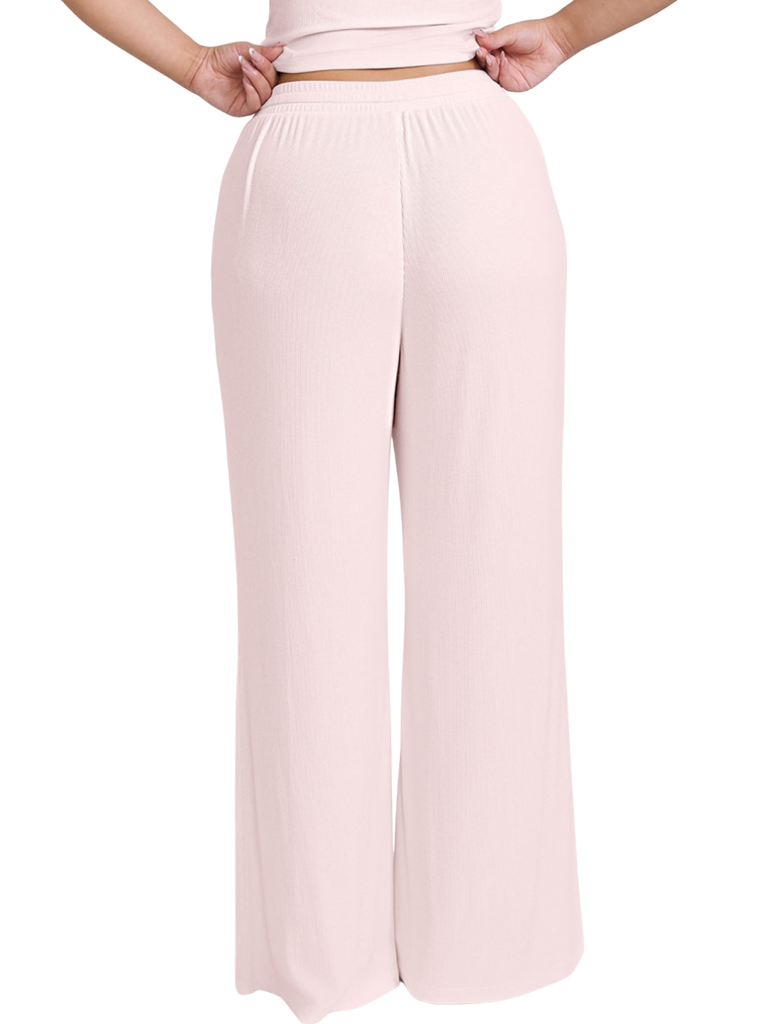 Wide Leg Ribbed Lounge Pants